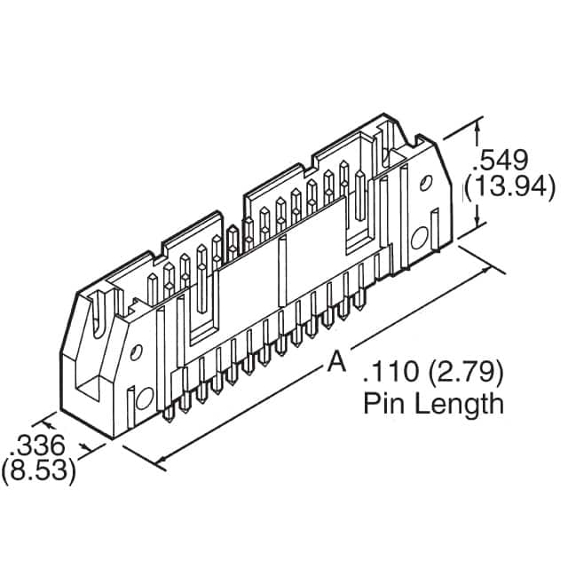 102156-4 TE Connectivity AMP Connectors  Embases à broches mâles